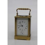 Howell and James, an early 20th century brass, five glass carriage clock. The alarm movement with