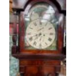 A good Victorian 8 day Longcase clock by Rhind of Manchester, with moon phase in the arch of the