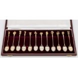 A matched set of twelve Elizabeth II silver and parcel gilt limited edition "Spoons of the Zodiac" ,