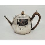 A George III silver teapot, by Crispin Fuller, London 1795, in the neo-classical style, of ovoid