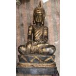 A large 20th cent decorative gilt wooden  buddha