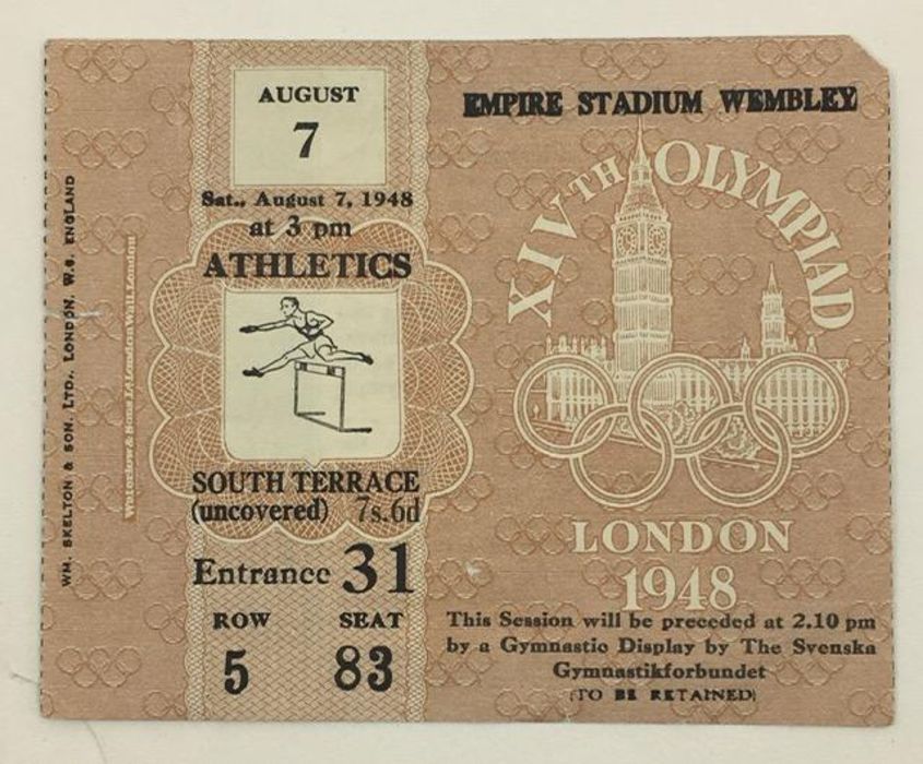 A Scarce 1949 Olympic Ticket stub and original programe