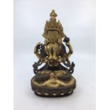 A Sino-Tibetan bronze figure of a deity. H:22.8cm