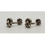 A pair of Tiffany & Co. sterling silver "knot" cufflinks, stamped "Tiffany & Co. 925".