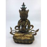 A Sino-Tibetan bronze figure of a deity. H:20.5cm