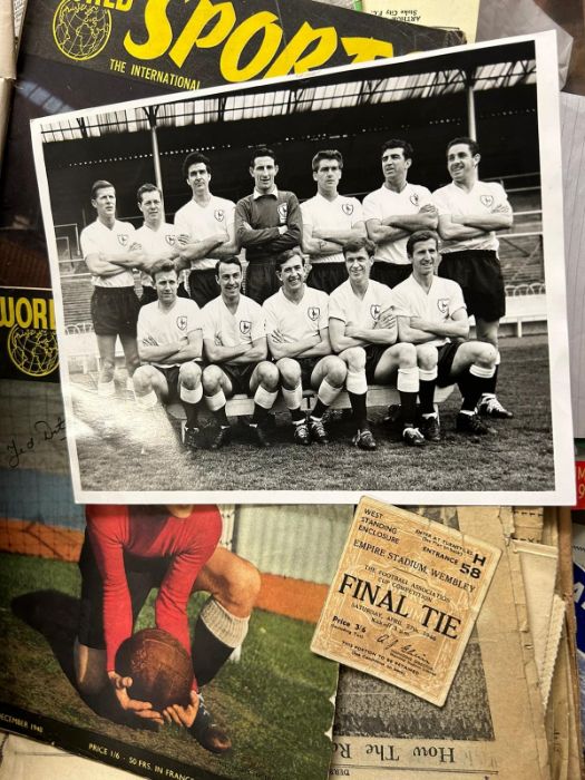 A large suitcase full of vintage football , cricket, boxing Athletic interest to include a scarce - Image 2 of 2