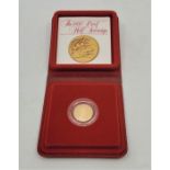 An Elizabeth II 1980 proof half sovereign gold coin, in capsule and Royal Mint case of issue.