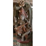 A large Indian carving of a deity