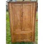 A large 19th cent country House pine corner larder unit , a Pine dresser with plate rack and other