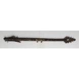 An Indian carved bone/horn stick. H:82cm