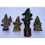 A collection of four small 19thc cent Indian bronzes