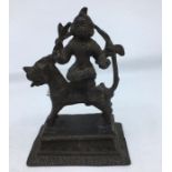 An Indian bronze figure of a deity. H:11.2cm