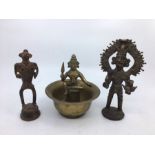 Collection of three Indian bronze figures (3) H:16cm (tallest)