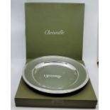 A pair of Christofle "Malmaison" silver plated circular vegetable serving dishes, having egg and