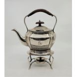 A Victorian silver spirit kettle on stand, by Henry Stratford, Sheffield 1899, of oval form,