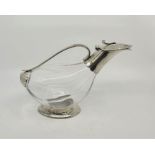 A French L'esprit & Levin silver plated glass wine decanter, height 18cm.