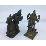 Two Indian bronze figures. (2)