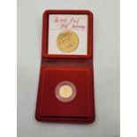 An Elizabeth II 1980 proof half sovereign gold coin, in capsule and Royal Mint case of issue.