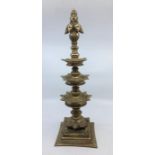 An Indian bronze lamp. H:44.5cm