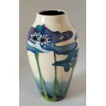 Moorcroft "Blue Heaven" small vase decporated in the art nouveau style 13.5cm high Condition ,