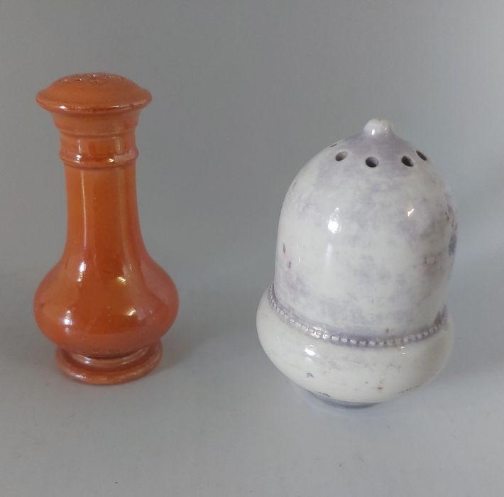 A collection of early Moorcroft, to include a C1914 orange lustre pepper pot, an acorn pepper pot, - Image 6 of 8