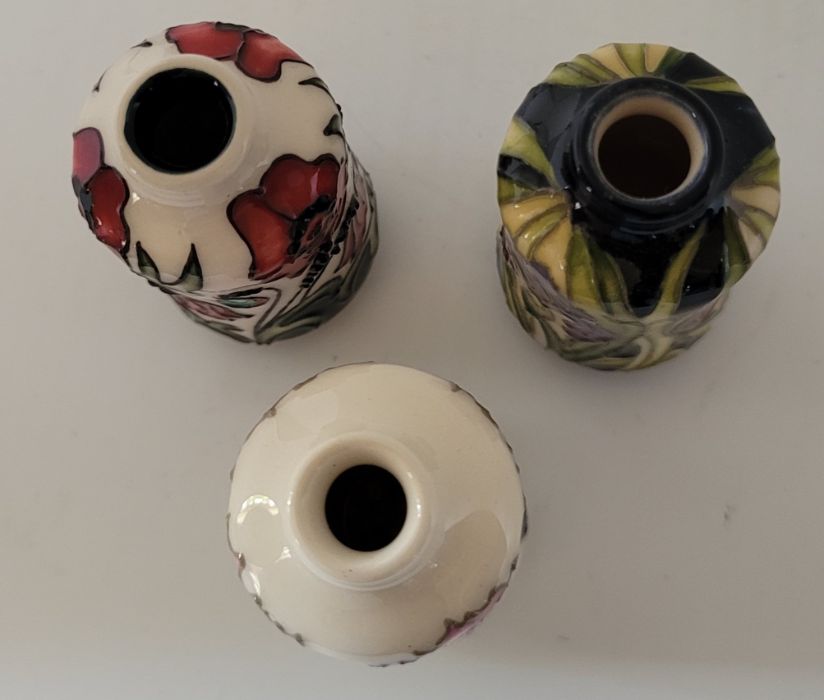3 boxed miniature Moorcroft vases , to include a "Month November 2020 Chrysanthumums , Month of year - Image 3 of 4