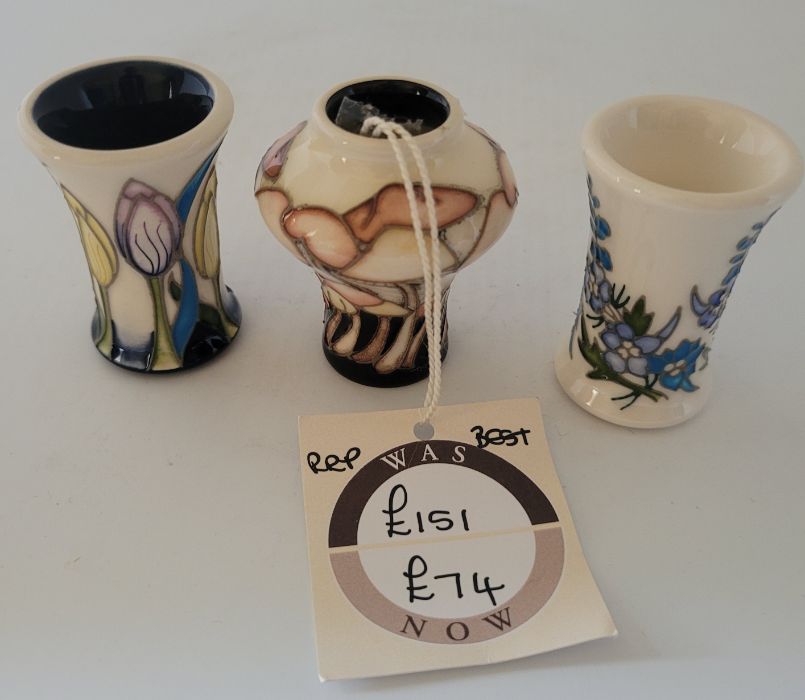 3 boxed miniature Moorcroft vases , to include Months September 2021 field fungi , July 2020 - Image 2 of 4