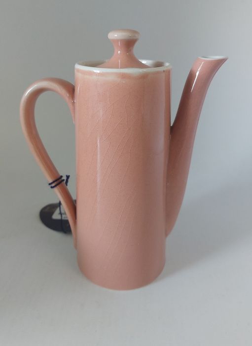 A W Moorcroft salmon pink small coffee pot C1920's, signed in green and a  5 piece of Sunray - Image 9 of 16