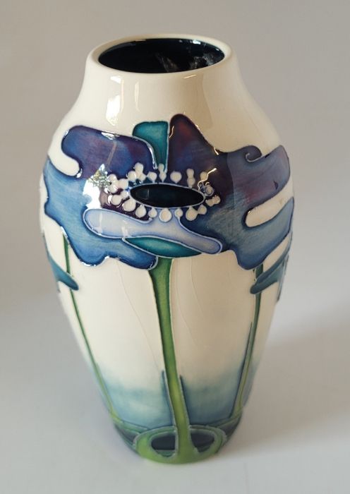 Moorcroft "Blue Heaven" small vase decporated in the art nouveau style 13.5cm high Condition , - Image 2 of 4