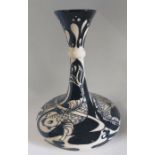 A boxed Red Dot Ober Water Vase. Decorated with sea creatures.in a black and white pallete