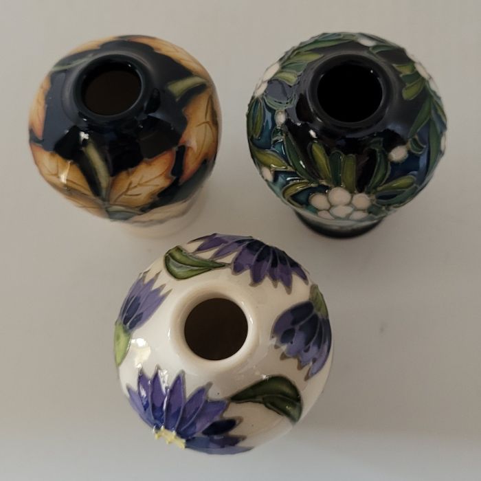 3 boxed miniature Moorcroft vases , to include  " 2 x Month September 2020 Sambucus and Aster, and a - Image 3 of 4