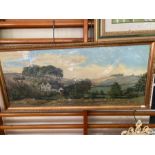 A farm at Hazlewood by Robin Gibbard unusual Oil on canvas under glass (known for watercolours)
