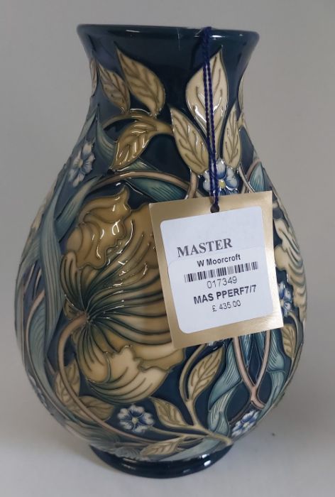 A boxed Master, Pimpernel Perfection Vase. Decorated with leaves and flowers in greens and blues, - Image 3 of 5