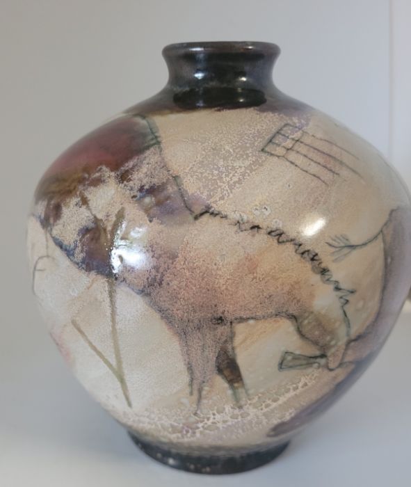A Colbridge (an Associate company of Moorcroft Pottery). stoneware vase , decorated with the Lascaux - Image 2 of 5