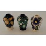3 boxed miniature Moorcroft vases , to include  " 2 x Month September 2020 Sambucus and Aster, and a