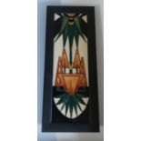 A Moorcroft framed Master Trial plaque, titled " Crown of Gold " C2014 decorated in greens and