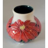 Trial piece 2.5.07 Moorcroft small vase Titled " Scarlet " 8.5cm high  Condition : Good, no chips