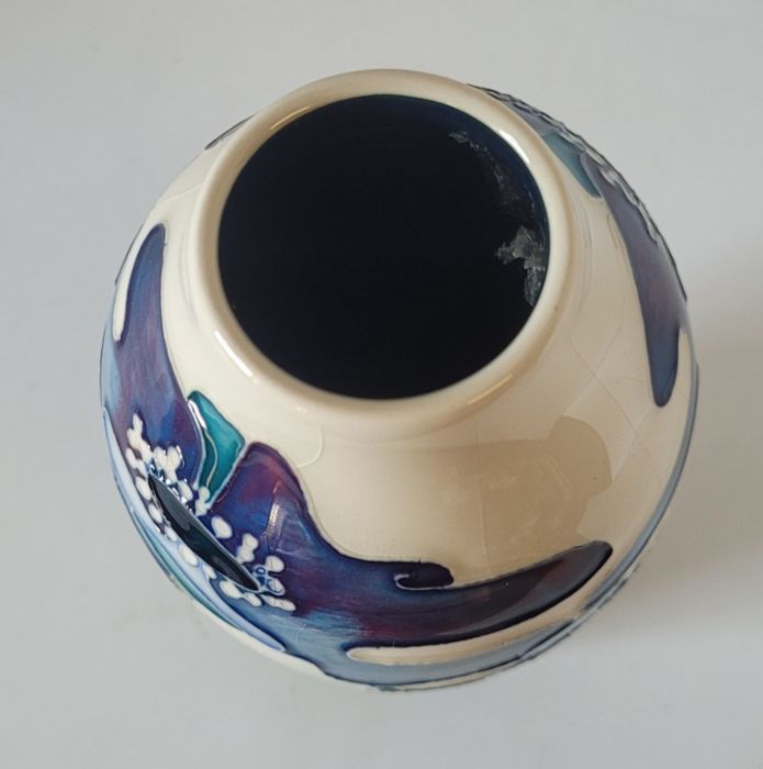 Moorcroft "Blue Heaven" small vase decporated in the art nouveau style 13.5cm high Condition , - Image 3 of 4