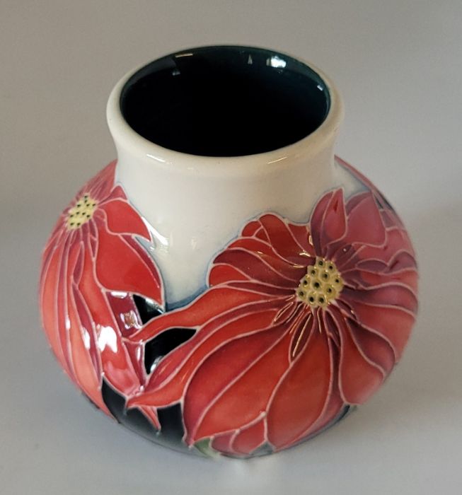 Trial piece 2.5.07 Moorcroft small vase Titled " Scarlet " 8.5cm high  Condition : Good, no chips - Image 2 of 3