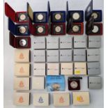 Collection of 35 Silver proof Canadian coins by the Royal Canadian mint.