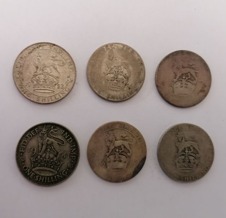A collection of coins to include Victorian florins, George III crowns and a tin of French coins  and - Image 32 of 36