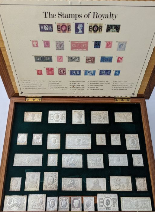 ***AWAY***Collection of thirty three Royal Stamps. Sterling silver from 1854 -1977