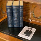 Margaret Thatcher, former Prime Minister. Set of three signed leatherbound books by Eaton Press; The