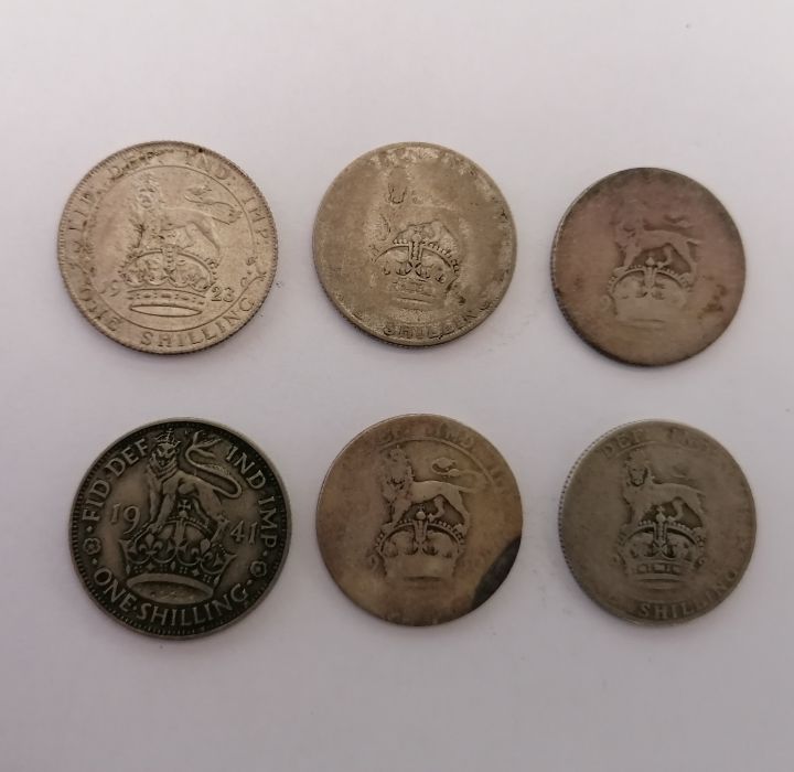 A collection of coins to include Victorian florins, George III crowns and a tin of French coins  and - Image 30 of 36