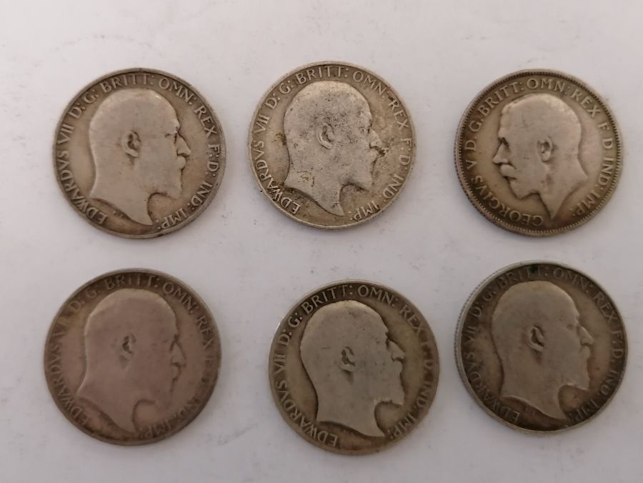 A collection of coins to include Victorian florins, George III crowns and a tin of French coins  and - Image 20 of 36