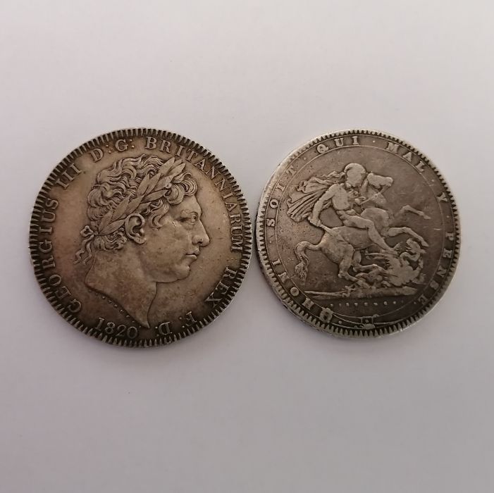 A collection of coins to include Victorian florins, George III crowns and a tin of French coins  and - Image 34 of 36