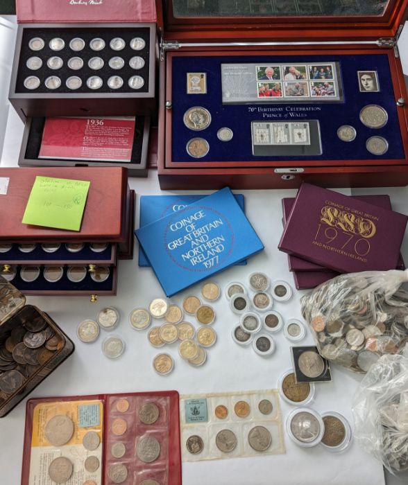 Collection of mixed world & British coins. 70th Birthday celebration of the Prince of Wales.  Pre