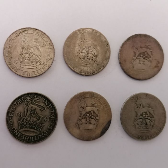 A collection of coins to include Victorian florins, George III crowns and a tin of French coins  and - Image 31 of 36