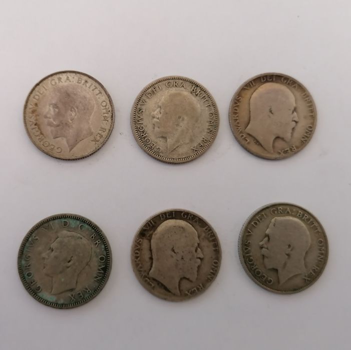 A collection of coins to include Victorian florins, George III crowns and a tin of French coins  and - Image 28 of 36