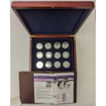 Sterling Silver proof coin collection inc 80th birthday crowns.